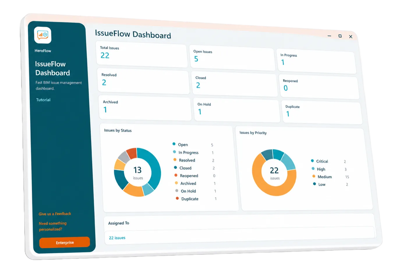 HeroFlow IssueFlow dashboard