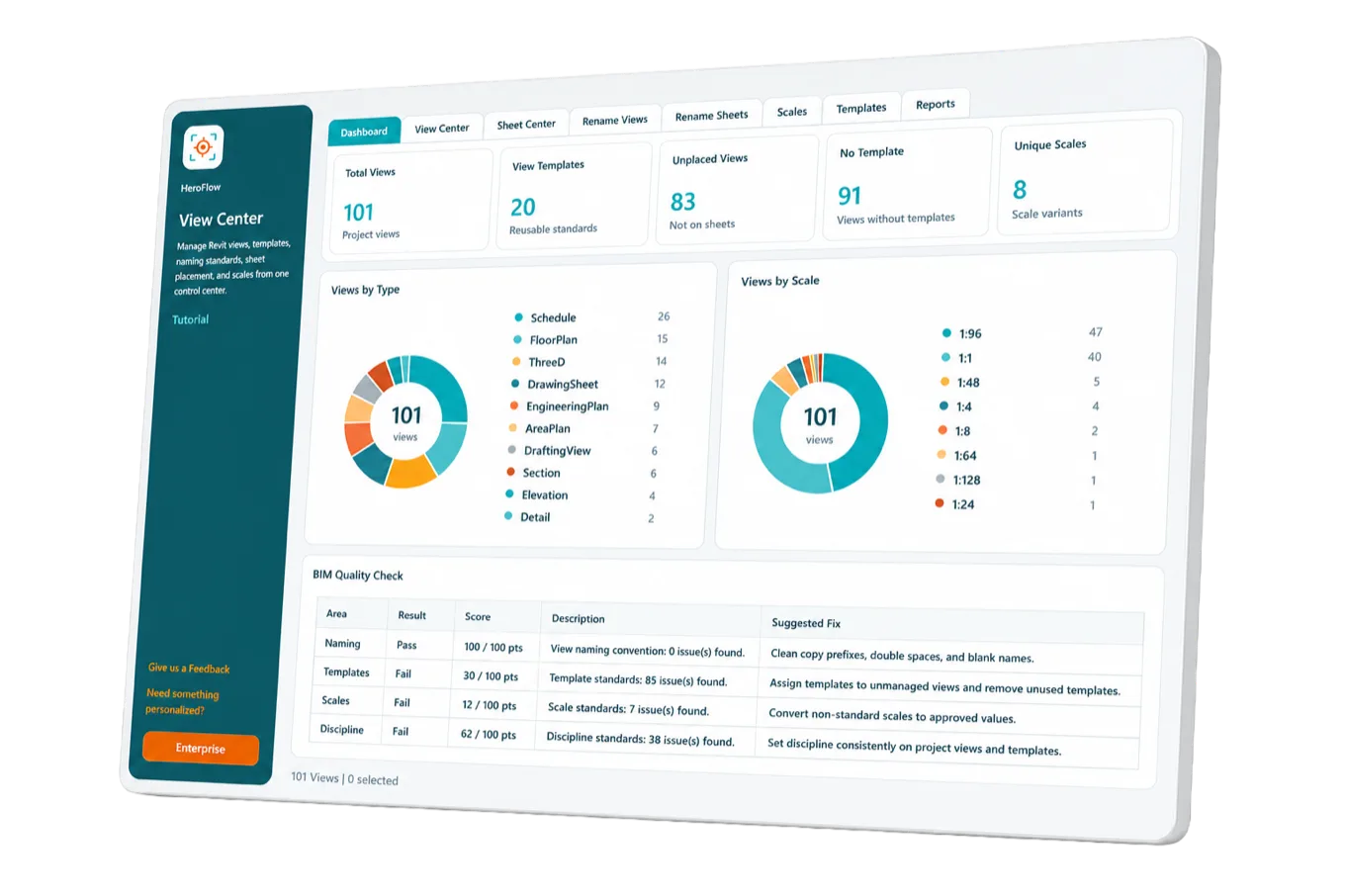 HeroFlow View Center dashboard